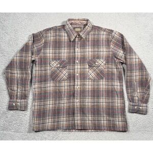Vintage High Sierra By Mervyns Flannel Shirt Mens Large Brown Wool Button‎ Up
